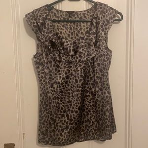 Silver and black cheetah print tank top/blouse